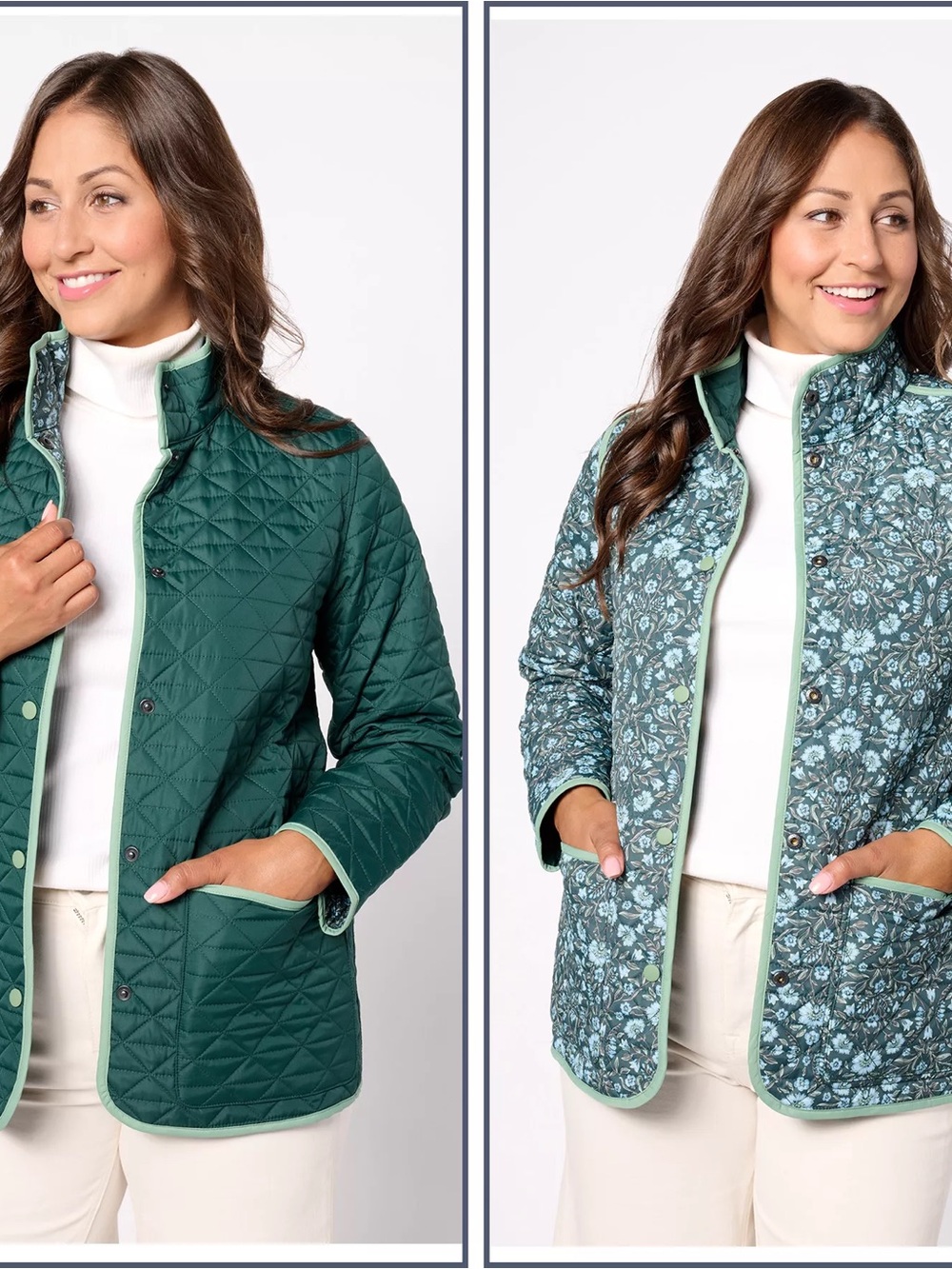New Lands End Primaloft Reversible Quilted Barn Jacket 2X Green